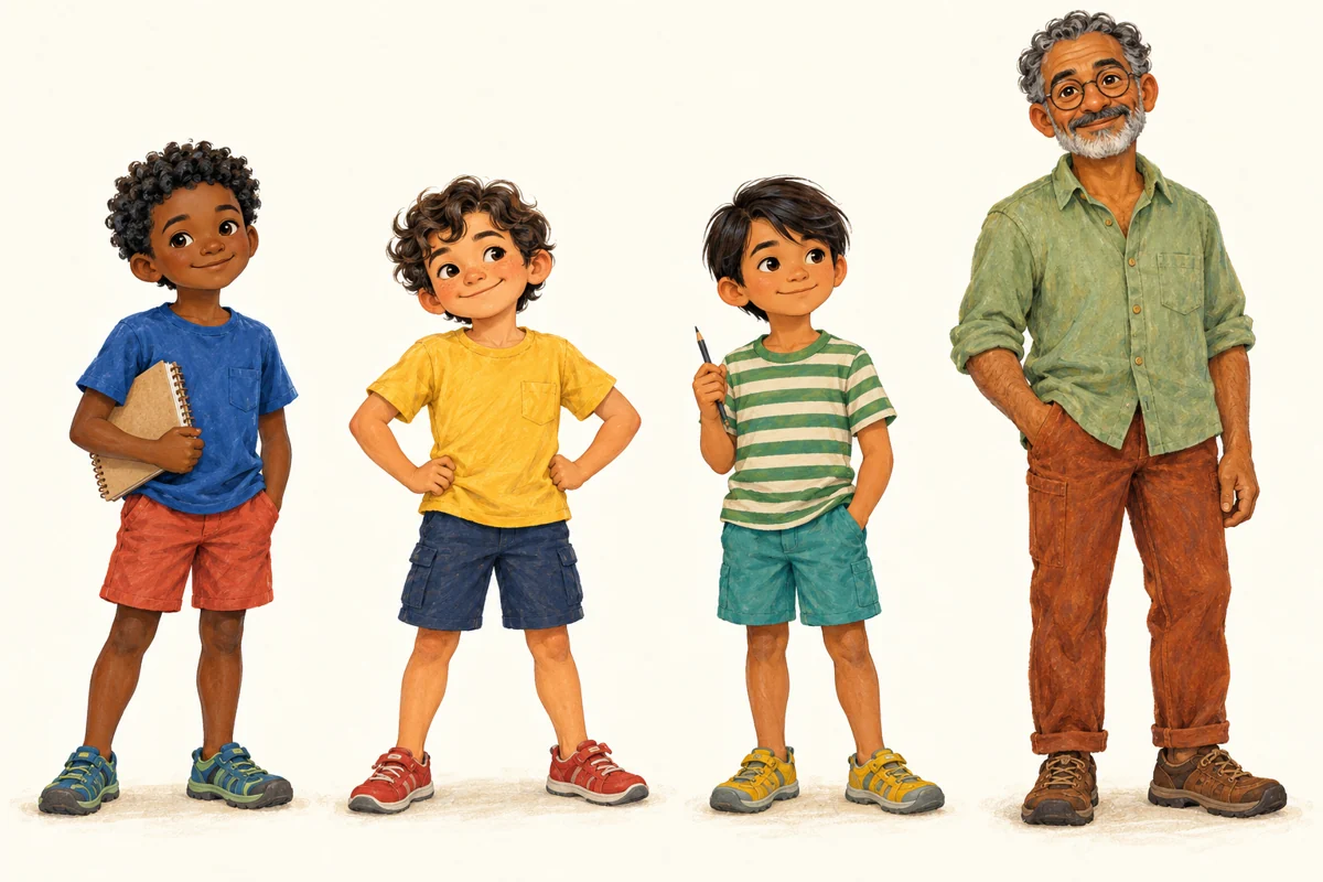 Approved character reference: Julian, Antonello, Jean Paul and Hugo.