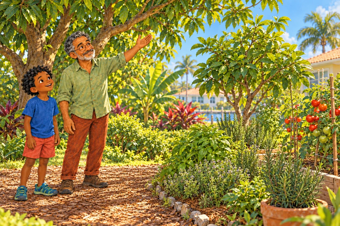 Julian discovers Hugo’s layered food garden.